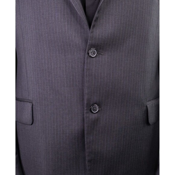 Brooks Brothes 1818 Fitzgerald Mens Suit 45L Gray Chalk Stripe 2pc Blazer Pants - Picture 3 of 16